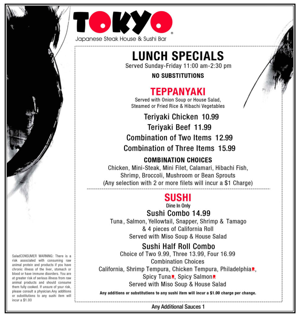 Lunch Menu Tokyo